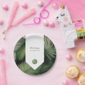 Assiettes En Carton Tropical Palm Feuille Mariage de verdure (Fête)