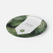 Assiettes En Carton Tropical Palm Feuille Mariage de verdure (Angle)