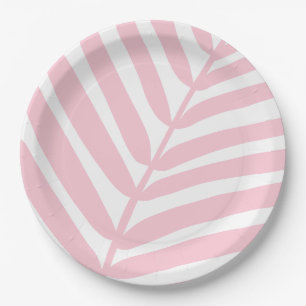 Assiettes En Carton Tropical Palm Leaf Baby Rose