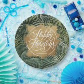 Assiettes En Carton Tropical Palms Gold Faux Foil (Fête)
