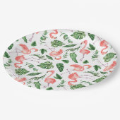 Assiettes En Carton Tropical Pink Flamingo Pattern v2 (Angle)
