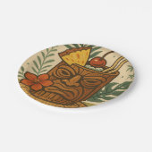 Assiettes En Carton Tropical Retro Tiki Drink Hawaiian Luau Anniversai (Angle)