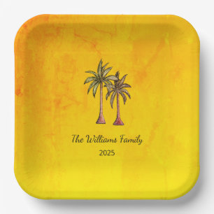 Assiettes En Carton Tropical Summer Palm Trees de natation Pool Party 