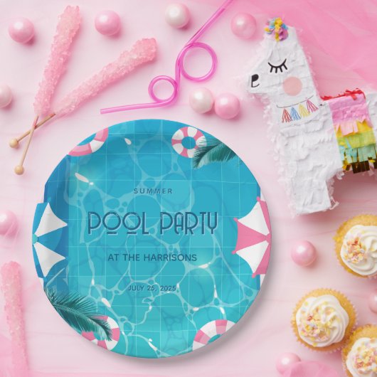 Assiettes En Carton Tropical Summer Pool Party (Fête)