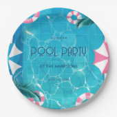 Assiettes En Carton Tropical Summer Pool Party  (Devant)
