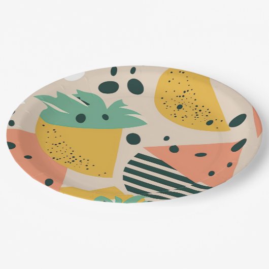 Assiettes En Carton Tropical & Summer Vibes (Angle)