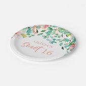 Assiettes En Carton Tropical Sweet 16 Aloha Luau Anniversaire (Angle)