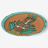 Assiettes En Carton Tropical Tiki Party Hut Hawaii (Angle)