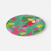 Assiettes En Carton Tropical Wild Jungle Paradise Toucan Aquarelle (Angle)