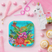Assiettes En Carton TropiColor Fusion Macaw & Floral Serenade (Fête)