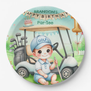 Assiettes En Carton Trou en un Garçon de golf 1er Par-tee Anniversaire