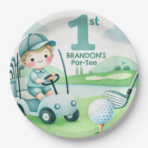 Assiettes En Carton Trou en un Garçon de golf 1er Par-tee Anniversaire