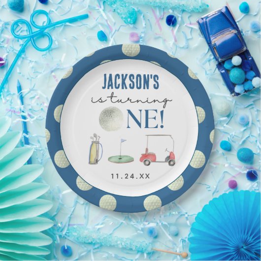 Assiettes En Carton Trou En Un Garçon De Golf Anniversaire (Fête)