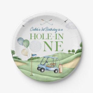 Assiettes En Carton Trou en un garçon golf Premier Anniversaire Par-Te