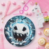 Assiettes En Carton Trou fissuré de fantôme d'Halloween 3D (Fête)