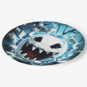 Assiettes En Carton Trou fissuré de fantôme d'Halloween 3D (Angle)