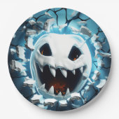 Assiettes En Carton Trou fissuré de fantôme d'Halloween 3D (Devant)