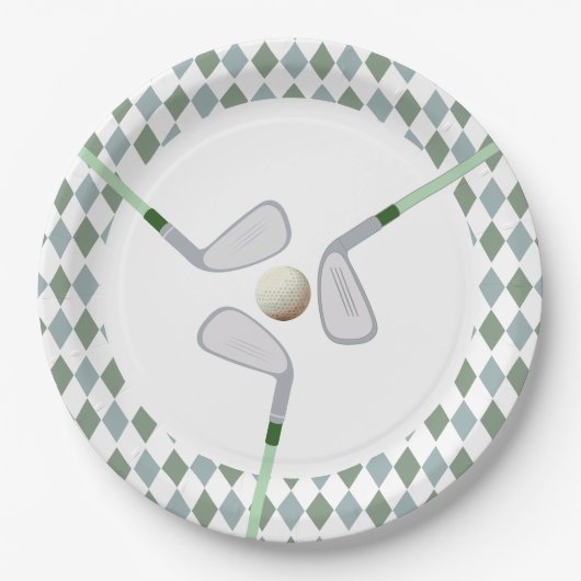 Assiettes En Carton Trou moderne en un par golf Anniversaire (Devant)
