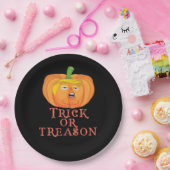 Assiettes En Carton Trucs Ou Trahison Halloween Impeach Trumpkin Desig (Fête)