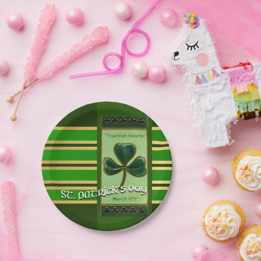 Assiettes En Carton True Irish Heart St Patrick's Day PPP01 (Fête)