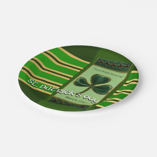 Assiettes En Carton True Irish Heart St Patrick's Day PPP01 (Angle)