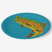 Assiettes En Carton Truite arc-en-ciel feuille Aspen 1 (Angle)