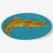 Assiettes En Carton Truite arc-en-ciel feuille Aspen 5 (Angle)