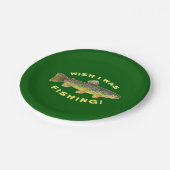 Assiettes En Carton Truite Brown "J'aimerais pêcher" (Angle)