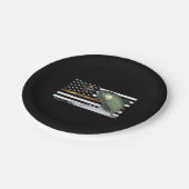 Assiettes En Carton Truite : Ligne mince drapeau (Angle)