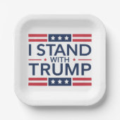 Assiettes En Carton Trump 2024 : Je Suis Avec Trump Pour Appuyer Le Pr (Recto)