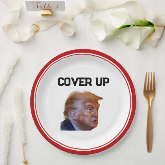 Assiettes En Carton Trump Cover Up Paper Plate (Mariage)