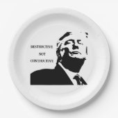 Assiettes En Carton Trump/Destructive Not Constructive Paper Plate (Devant)