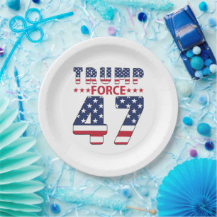 Assiettes En Carton Trump Force 47