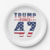 Assiettes En Carton Trump Force 47 (Devant)