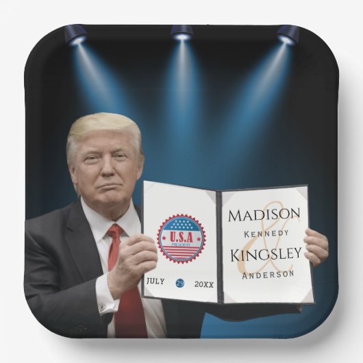 Assiettes En Carton Trump le plus grand Mariage Extraordinaire (Recto)
