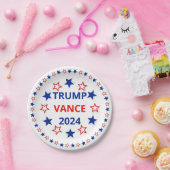 Assiettes En Carton Trump, Vance 2024 Plaque en papier (Fête)