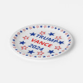 Assiettes En Carton Trump, Vance 2024 Plaque en papier (Angle)