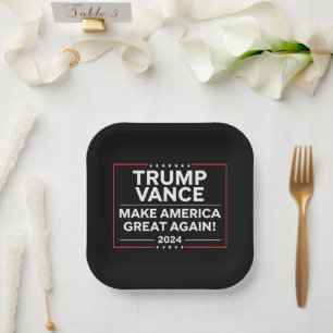Assiettes En Carton Trump Vance 2024 Président JD Vance Vice MAGA