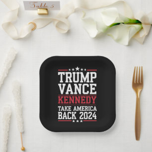 Assiettes En Carton Trump Vance Kennedy Reprenez l'Amérique Encore Une