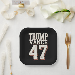 Assiettes En Carton Trump Vance Président Vintage Trump Gagne