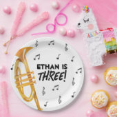 Assiettes En Carton Trumpet Musique Thème Anniversaire Plaques Papier (Fête)