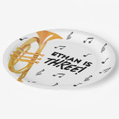 Assiettes En Carton Trumpet Musique Thème Anniversaire Plaques Papier (Angle)