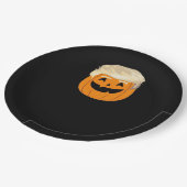 Assiettes En Carton Trumpkin Citrouille Halloween classique (Angle)