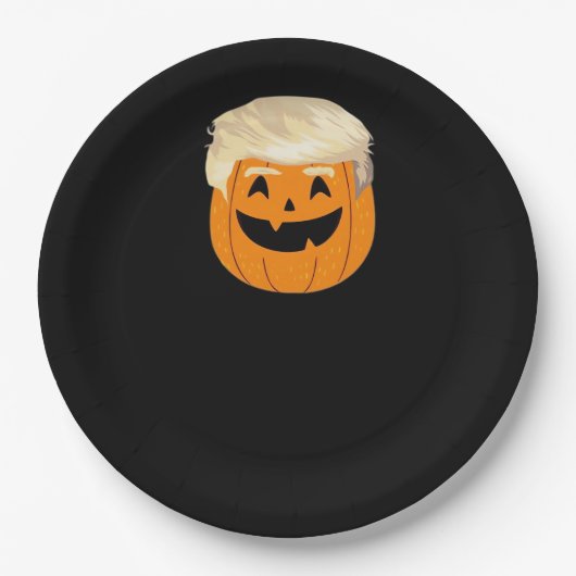 Assiettes En Carton Trumpkin Citrouille Halloween classique (Devant)