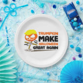 Assiettes En Carton Trumpkin Citrouille Halloween classique (Fête)