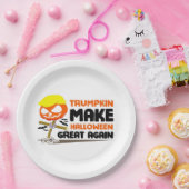 Assiettes En Carton Trumpkin Citrouille Halloween classique (Fête)