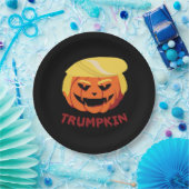 Assiettes En Carton Trumpkin Effrayant Halloween cadeau classique (Fête)