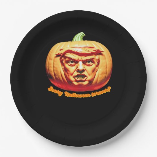Assiettes En Carton Trumpkin Effrayant Halloween Citrouille Best Art D (Devant)