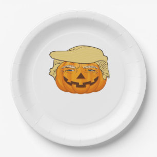 Assiettes En Carton Trumpkin Halloween Funny Classic - Base Fall Slot