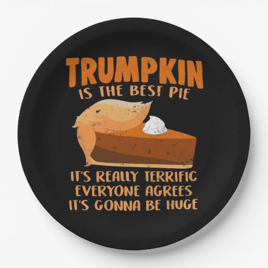 Assiettes En Carton Trumpkin Pie Drôle Design - Thanksgiving Party Hol (Devant)
